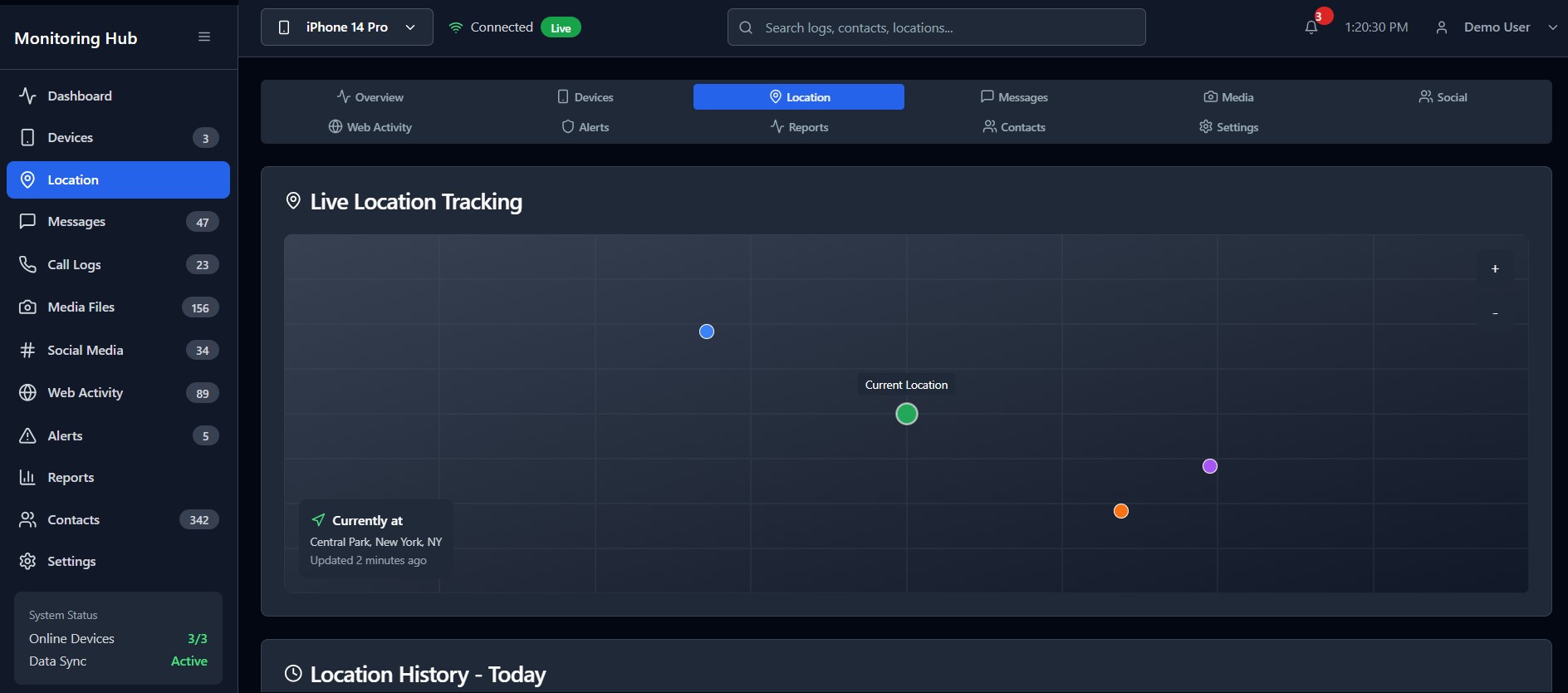 Real-time Dashboard - monitoring feature